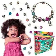 Kit de Pulseira Berloques Infantil Miçangas Brinquedo de Montar Menina 5 Anos Presente Infantil
