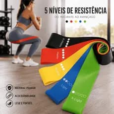 Kit 5 Elástico para Exercícios Original  Mini Band Elástico de Exercício Crossfit Fisioterapía