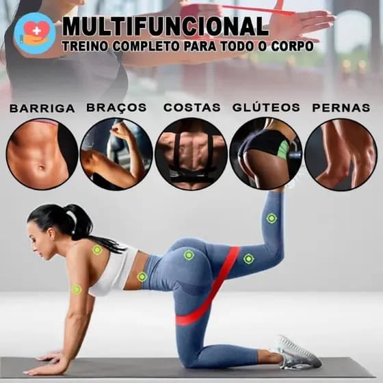 Kit 5 Faixas Elásticas de Academia para Exercícios em Casa