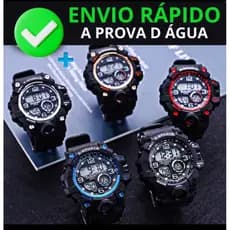 Relógio Digital Masculino Pallyjane à Prova d’Água LED Esportivo Militar Varias Cores Pulseira Resistente