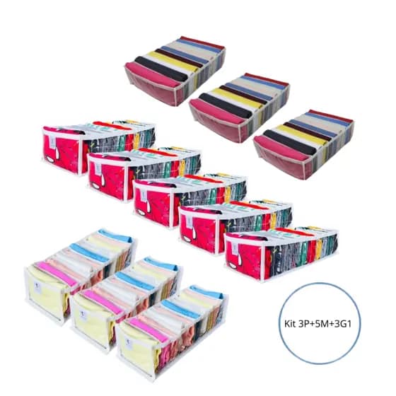 Kit 11 colmeia organizadora de gaveta 3P+5M+3G1