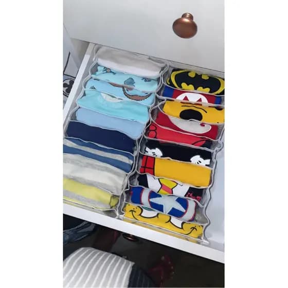 Kit 5M+3G1+3G2 colmeia organizadora de gaveta/guarda roupa tshirt, Mirasol.🐝
