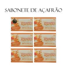 Kit 2/4 Sabonetes de Açafrão 90g Barra Tropical – Antioxidante Clareador Pele Macia e Renovada