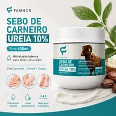 Creme Sebo de Carneiro 10% Ureia e Tradicional 430ml Hidratação Intensa Fashion