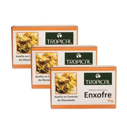 Sabonete de Enxofre 1 - 9 barra seca Espinhas e Tira Oleosidade 90 Gr tropical