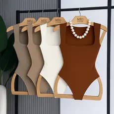Body Collant Feminino Decote Quadrado  Blusa Forro Blogueira Tendencia