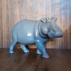 Estátua Decorativa Hipopótamo, Decoração para Sala, Estátua Decoração