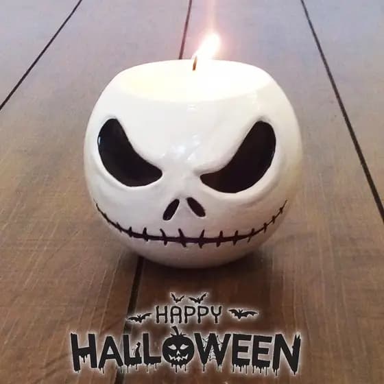 Porta-Velas Jack, Decoração para Halloween