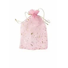 10 saquinhos de organza  20x30 Rosa com Dourado