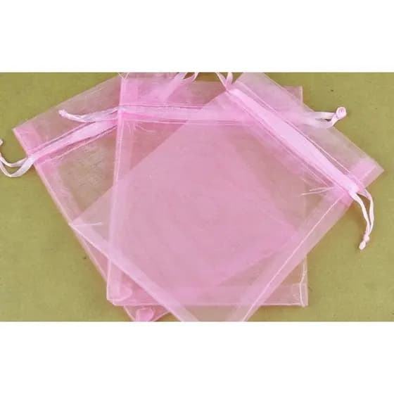 100 saquinhos de organza 11x16 Rosa