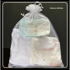Saquinho de organza 30x40 Branco Maternidade
