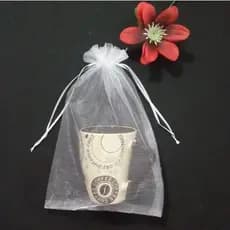 10 saquinhos de organza 17x23 (xicara) Branco