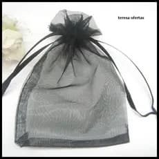30 saquinhos de organza Preto 20x30 (chinelo)