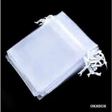 7 saquinhos de organza 30x40 Branco (organizador)