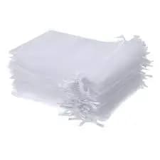 100 saquinhos de organza 10x15 Branco