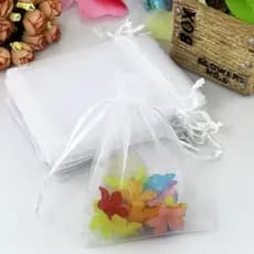 50 saquinhos de organza 7x9 Branco