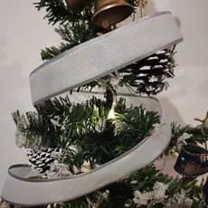 FITA BRANCO BRILHANTE RIMANI ARAMADO 2 METROS 36MM NATAL DECORAÇÃO PRESENTE ÁRVORE 1257-8499