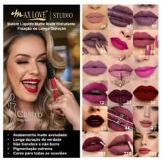 BATOM LIQUIDO 24 HORAS MATTE NUDE - Rosa Vermelho Vinho Fúcsia Malva - escolha as cores preferidas