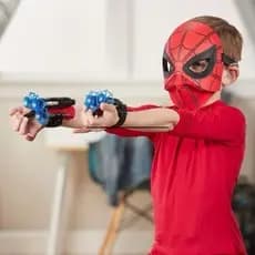 Kit Luva Homem Aranha Infantil Brinquedo Spider Man Herói Lançador Teia Ventosa