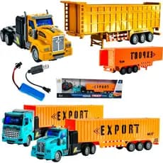 Caminhão Com Controle Remoto Recarregável Com Luz Modelos Peterbilt E Scania Carreta Volvo Bicudao