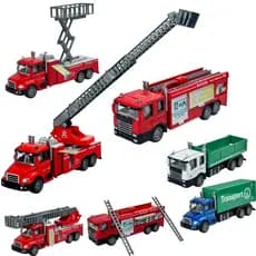 Caminhão De Fricção De Ferro Obras Bombeiro Truck Bau Caminhao De Lixo