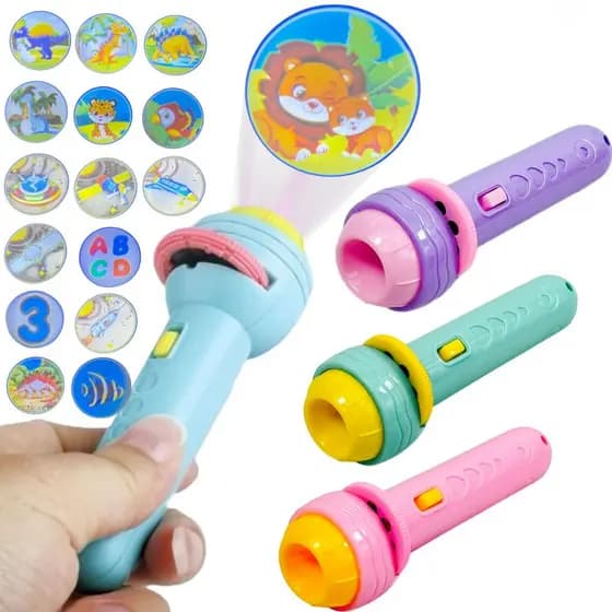 Lanterna Projeção Infantil 24 Desenhos Brinquedo Educacional