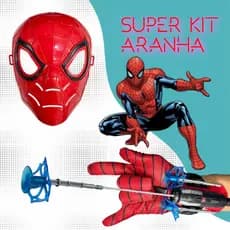 Kit 2 Luva Homem Aranha + Máscara Spider Man