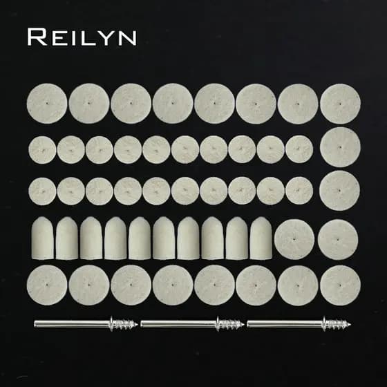50 Pcs Disko De Lã 25mm/13mm/9mm Lustrando Haste Da Roda Redonda 3.2 Milímetros Dremel Acessório De Polimento De Limpeza Bits