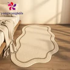 Tapete Irregular YONGWANG , Absorvente Minimalista Para Quarto , Tapetes Decorativos Estilo Creme Macio Antiderrapante