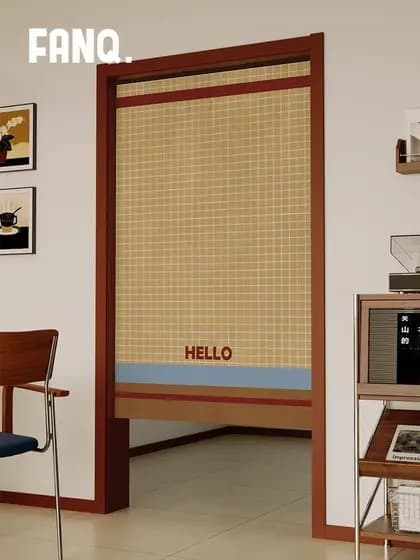 Cortina de porta doméstica retrô americana, sala de estar, cozinha, divisória, cortina suspensa, quarto, cortina Anti-es