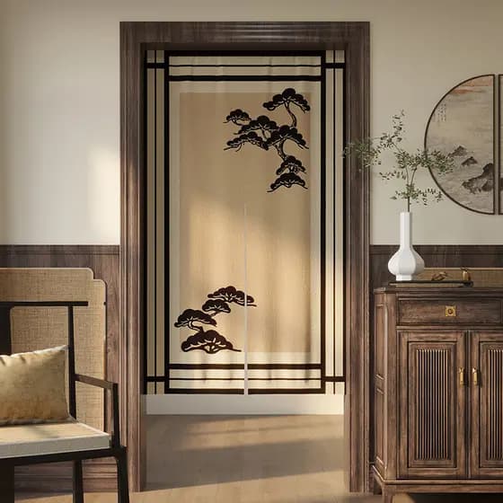 Cortina de porta de cozinha chinesa, cortina divisória para sala de estar, quarto, sala de jantar, bloqueio