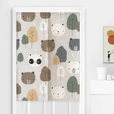 Nordic Minimalista Dos Desenhos Animados Porta Cortina Loja Banheiro Divisória Sala De Estar Quarto Decorativa Noren