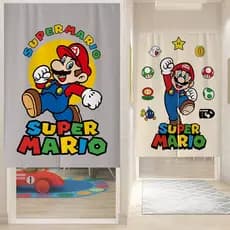 Cortina divisória de porta de tecido Super mario, desenho animado, desenho animado, quarto infantil, mario, bloco, meia