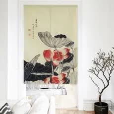Cortina De Porta De Lótus Chinês Sala De Estar Quarto Decorativo Paron Cozinha Banheiro Meia