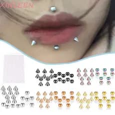 XINLEEN Bola Nariz Anel Corpo Jóias Criativo Aço Inoxidável Sem Piercing Com Adesivo Homens Sobrancelha Stud Set