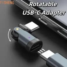 Conversor De Carregamento YISHENG USBC , Adaptador Flexível USB-C Para Tipo Fêmea A De 180 Graus