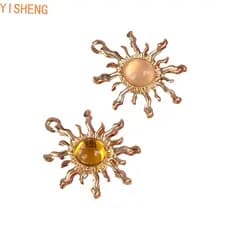 YISHENG 10 Peças De Acessórios De Joias , Amuletos De Sol Com Pedras Preciosas Encantadoras Estilo Barroco , Pingente De