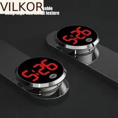 Relógio Do Painel Carro VILKOR , Mini Digital Novidade , Eletrônico LED Simples Com Display De Tempo Mudo