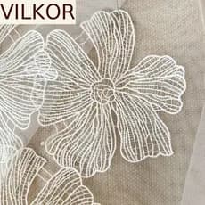 Aplique De Flor VILKOR , Remendo De Pano Branco De Tecido De Renda , Feito À Mão Preto DIY Artesanato Apliques Costura