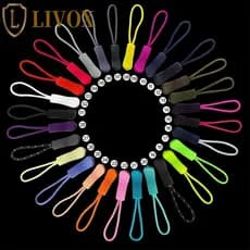 LIVOX 10 Peças Cordas Com Zíper Para Roupas Fixador De Fivela Quebrada Tenda Extremidades De Reposição Extrator Colorido