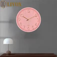 Relógio Eletrônico Colorido LIVOX , De Parede Nórdico Redondo Multicolorido Silencioso E Sem Tique-Taque Para Pendurar N