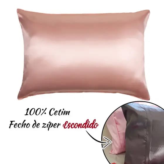 Capa De Travesseiro 100% Cetim Modeo Grande 50x70 Cm