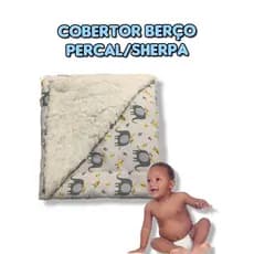 Cobertor Berço Percal/sherpa Enxoval Bebe Recem Nascido