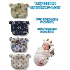 Travesseiro De Bebê Anti Cabeça Chata Plagiocefalia Estampado