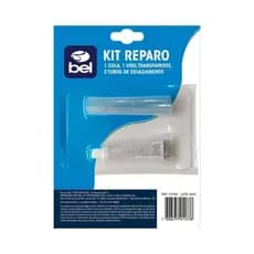 Kit Reparo Vinil Transparente com 2 Tubos de Esvaziamento Cola Infláveis Belfix