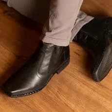 Bota Botina Masculina Couro Legítimo Country Confortável Leve