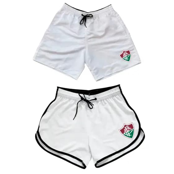Kit Casal De Short Tactél Mauricinho Branco Fluminense