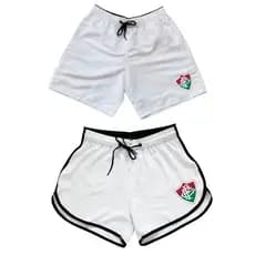 Kit Casal De Short Tactél Mauricinho Branco Fluminense