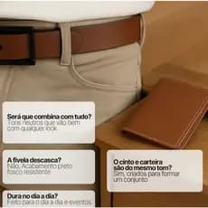 Kit Cinto De Couro Masculino e Carteira De Couro Masculina LISA Premium