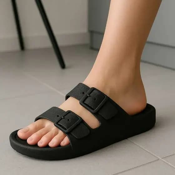 Chinelo Feminino Nuvem Sandália Slide Confortável Macia Birken Fivela Casual